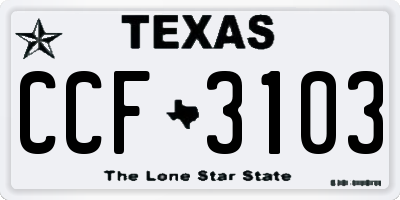 TX license plate CCF3103