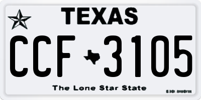 TX license plate CCF3105
