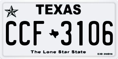 TX license plate CCF3106