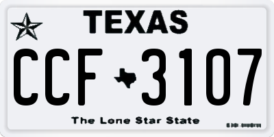 TX license plate CCF3107
