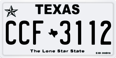 TX license plate CCF3112