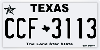TX license plate CCF3113