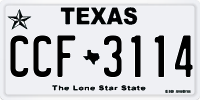 TX license plate CCF3114