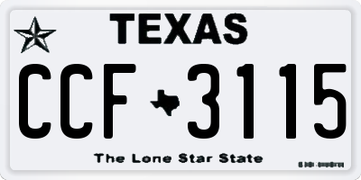 TX license plate CCF3115