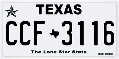 TX license plate CCF3116