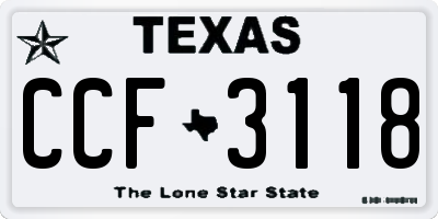 TX license plate CCF3118