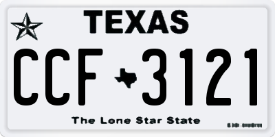 TX license plate CCF3121