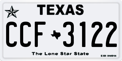 TX license plate CCF3122