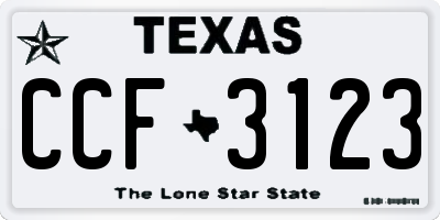 TX license plate CCF3123