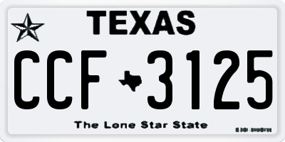 TX license plate CCF3125