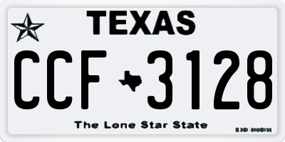 TX license plate CCF3128
