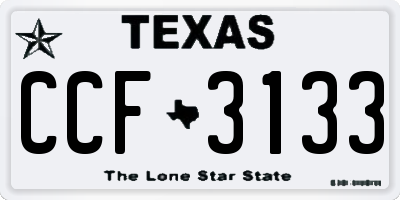 TX license plate CCF3133