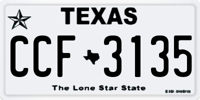 TX license plate CCF3135