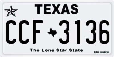 TX license plate CCF3136