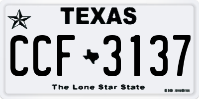 TX license plate CCF3137
