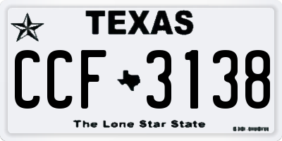 TX license plate CCF3138