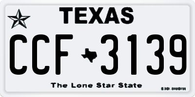 TX license plate CCF3139