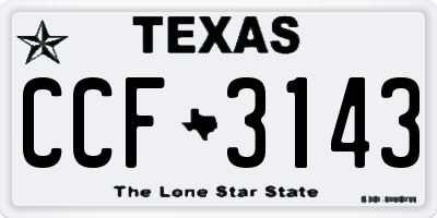 TX license plate CCF3143