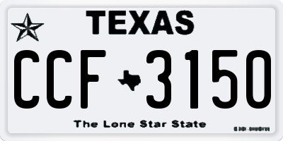 TX license plate CCF3150