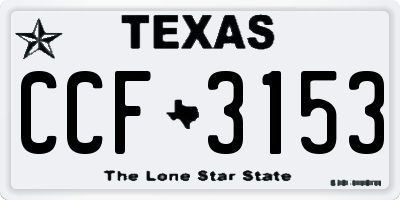 TX license plate CCF3153
