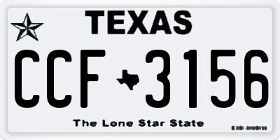 TX license plate CCF3156
