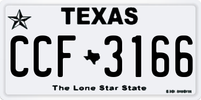 TX license plate CCF3166