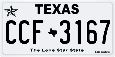TX license plate CCF3167