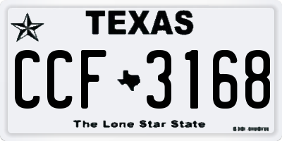 TX license plate CCF3168