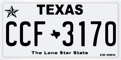 TX license plate CCF3170