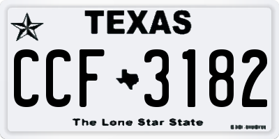 TX license plate CCF3182