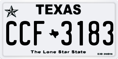 TX license plate CCF3183