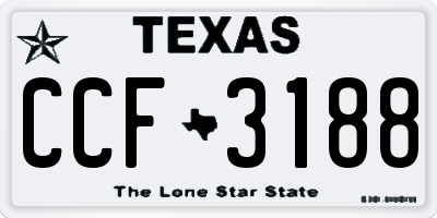 TX license plate CCF3188