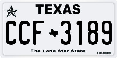 TX license plate CCF3189