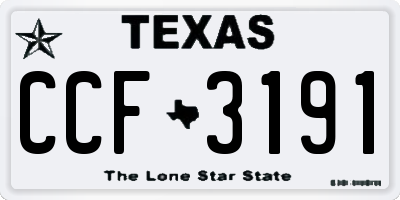 TX license plate CCF3191