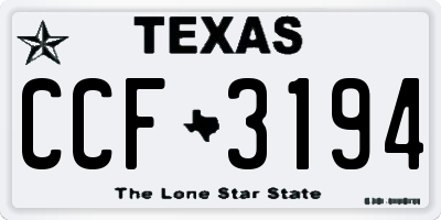 TX license plate CCF3194