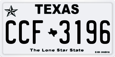 TX license plate CCF3196