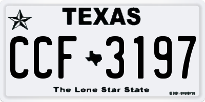 TX license plate CCF3197