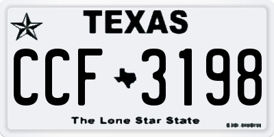 TX license plate CCF3198