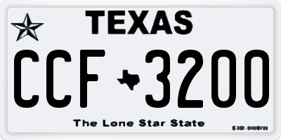 TX license plate CCF3200