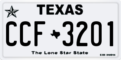 TX license plate CCF3201