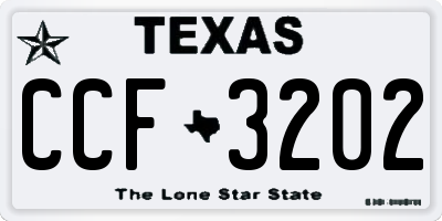 TX license plate CCF3202