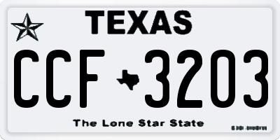 TX license plate CCF3203