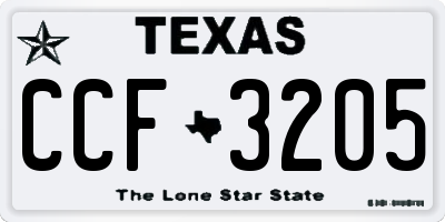 TX license plate CCF3205