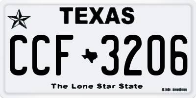 TX license plate CCF3206