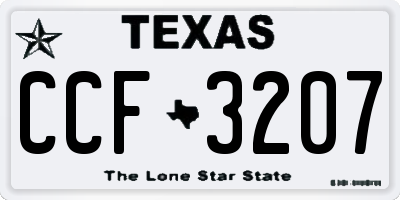 TX license plate CCF3207