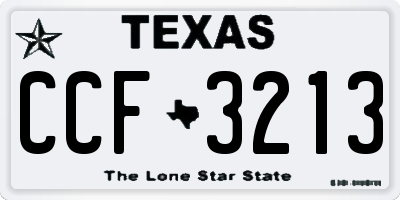 TX license plate CCF3213