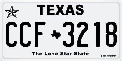 TX license plate CCF3218