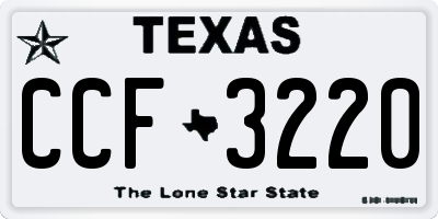 TX license plate CCF3220