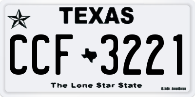 TX license plate CCF3221