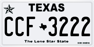 TX license plate CCF3222